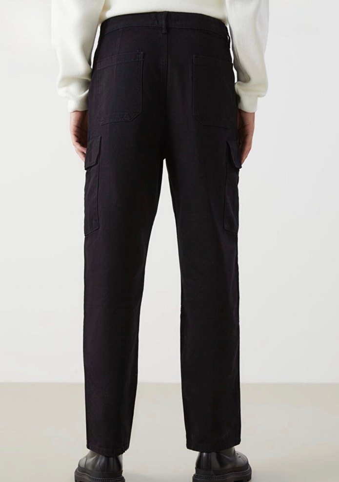 Siyah  Rahat Kesim Erkek Pantolon sıfır - Görsel 2