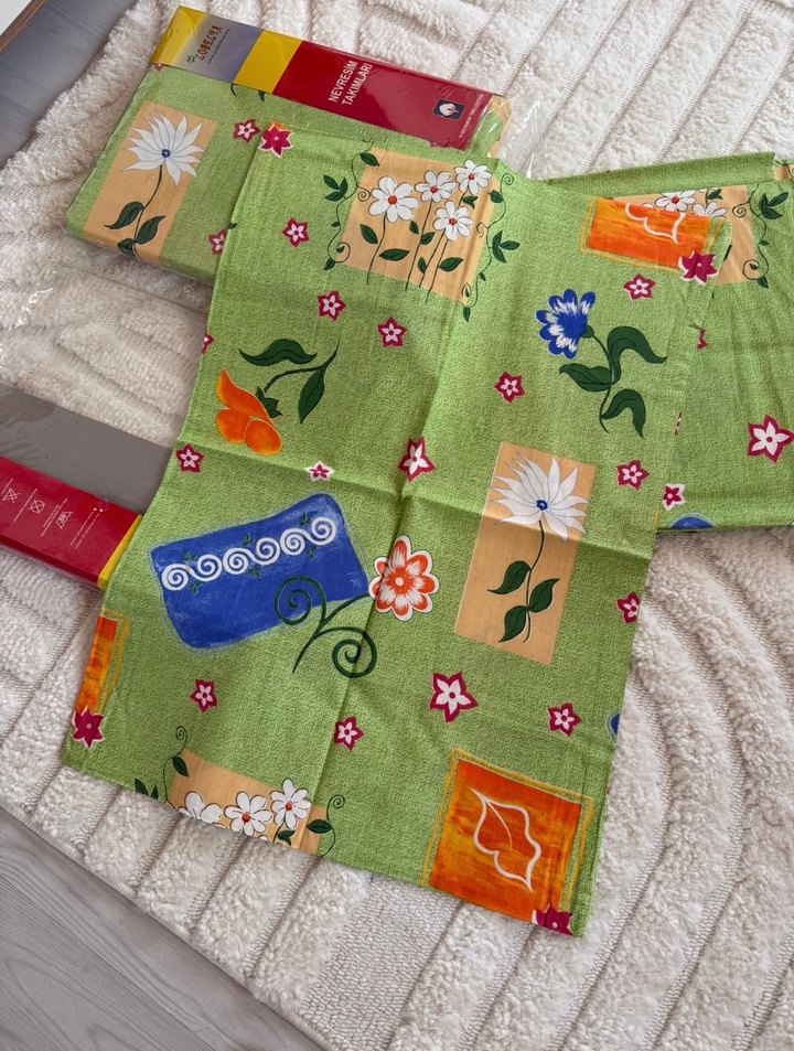 Çiçek Desenli Çok Renkli Pamuk Nevresim Takımı - Görsel 4