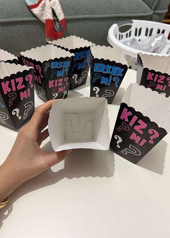 Cinsiyet Belirleme Partisi Popcorn Kutusu 8 adet - Görsel 2