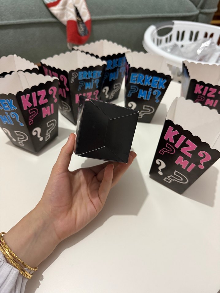 Cinsiyet Belirleme Partisi Popcorn Kutusu 8 adet - Görsel 3