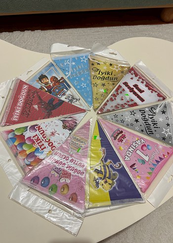 Çeşitli Temalı Doğum Günü Parti Flamaları - Görsel 2