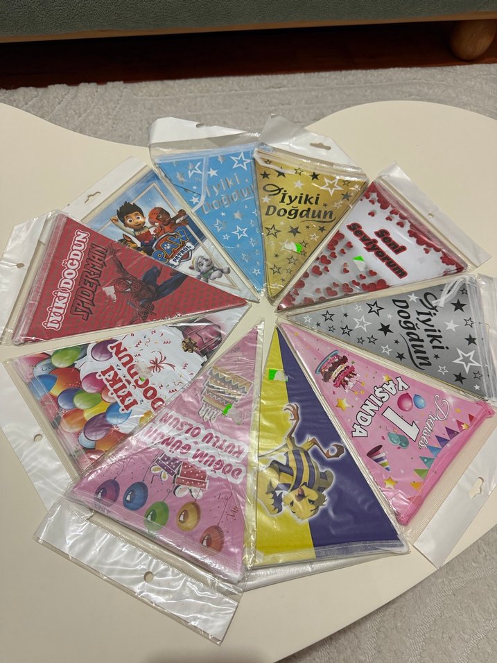 Çeşitli Temalı Doğum Günü Parti Flamaları - Görsel 2