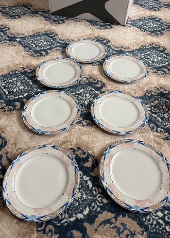 Mavi Kenarlı Seramik yemek takımı - Görsel 5