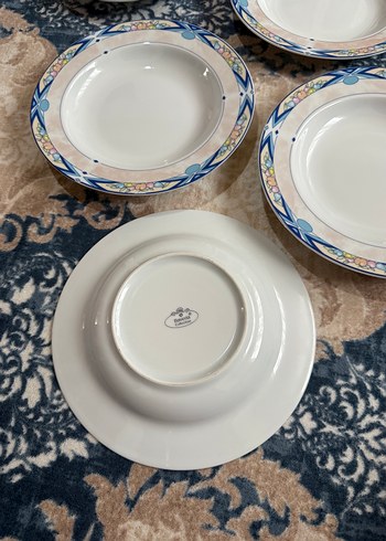 Mavi Kenarlı Seramik yemek takımı - Görsel 2