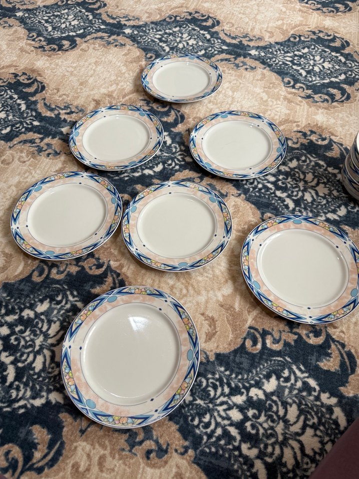 Mavi Kenarlı Seramik yemek takımı - Görsel 3