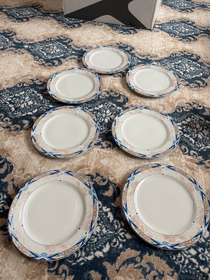 Mavi Kenarlı Seramik yemek takımı - Görsel 5