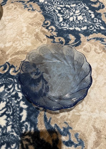 Mavi Dalgalı Desenli Cam Kase Seti ikili - Görsel 4