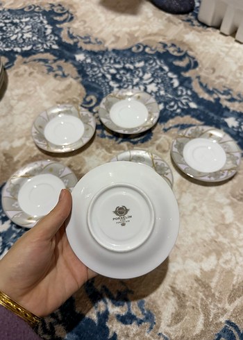 Gri Beyaz Desenli 6'lı Çay Tabağı Seti - Görsel 2