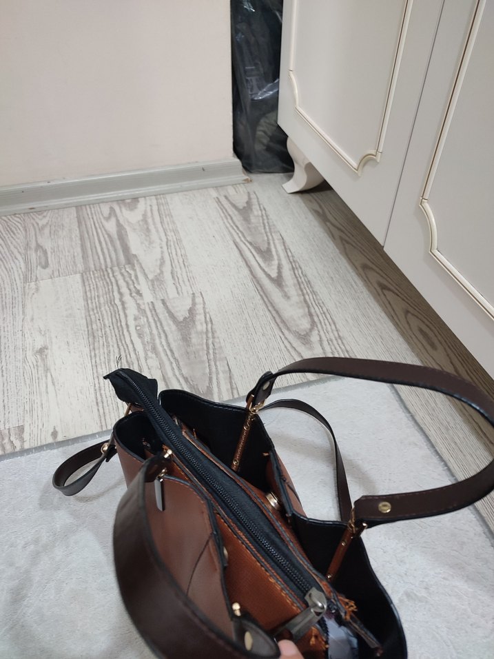 taba renk Deri Kadın Çanta - Görsel 2