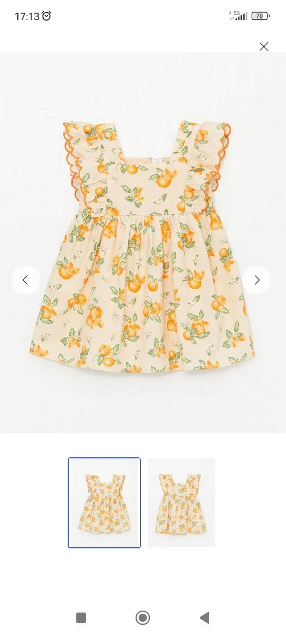 Kız Çocuk Turuncu Fırfırlı Bohem Elbise - Görsel 2