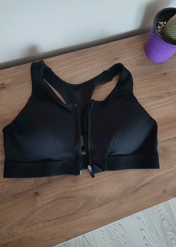 Önden Fermuarlı Siyah Spor Sütyeni - Görsel 10