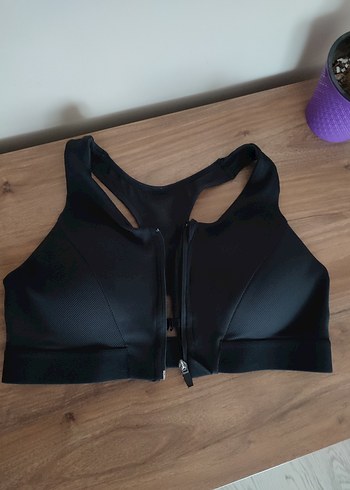 Önden Fermuarlı Siyah Spor Sütyeni - Görsel 9