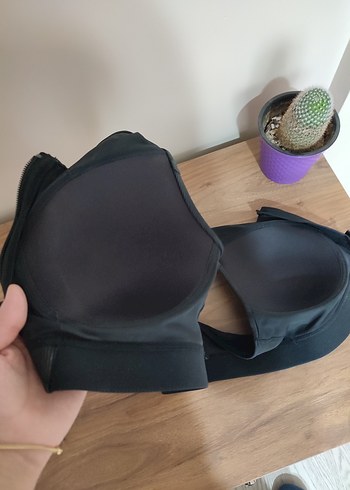 Önden Fermuarlı Siyah Spor Sütyeni - Görsel 7