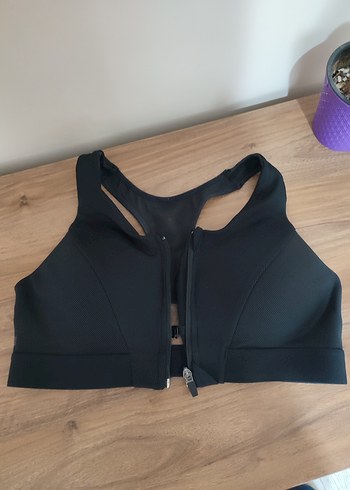 Önden Fermuarlı Siyah Spor Sütyeni - Görsel 2