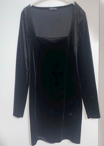 s Beden Uzun Kollu Siyah Gotik Elbise