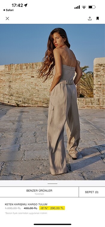 s Beden camel Renk Zara tulum