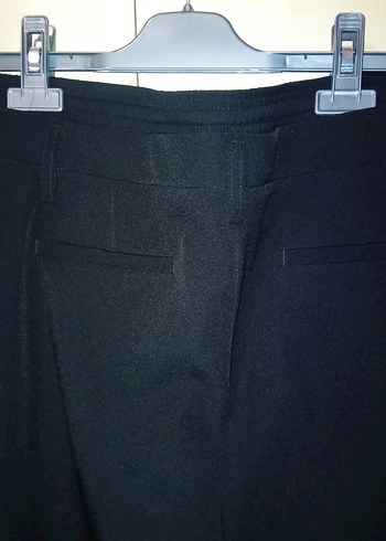 Kadın Siyah Kemerli Kumaş Pantolon - Görsel 8