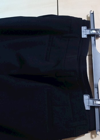 Kadın Siyah Kemerli Kumaş Pantolon - Görsel 7