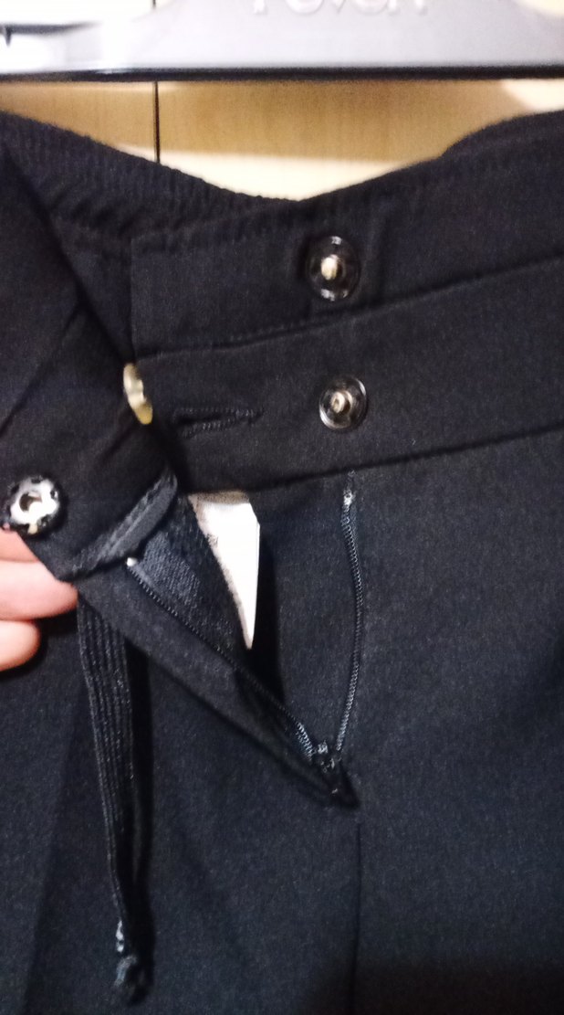 Kadın Siyah Kemerli Kumaş Pantolon - Görsel 2