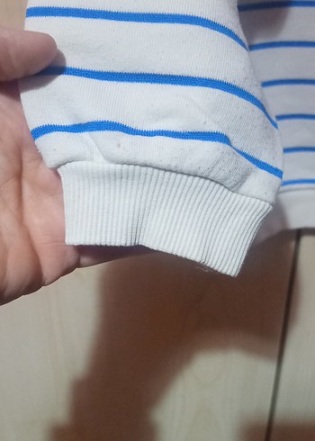 Kız Çocuk Beyaz Çizgili Sweatshirt - Görsel 5