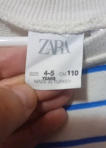 Kız Çocuk Beyaz Çizgili Sweatshirt - Görsel 4