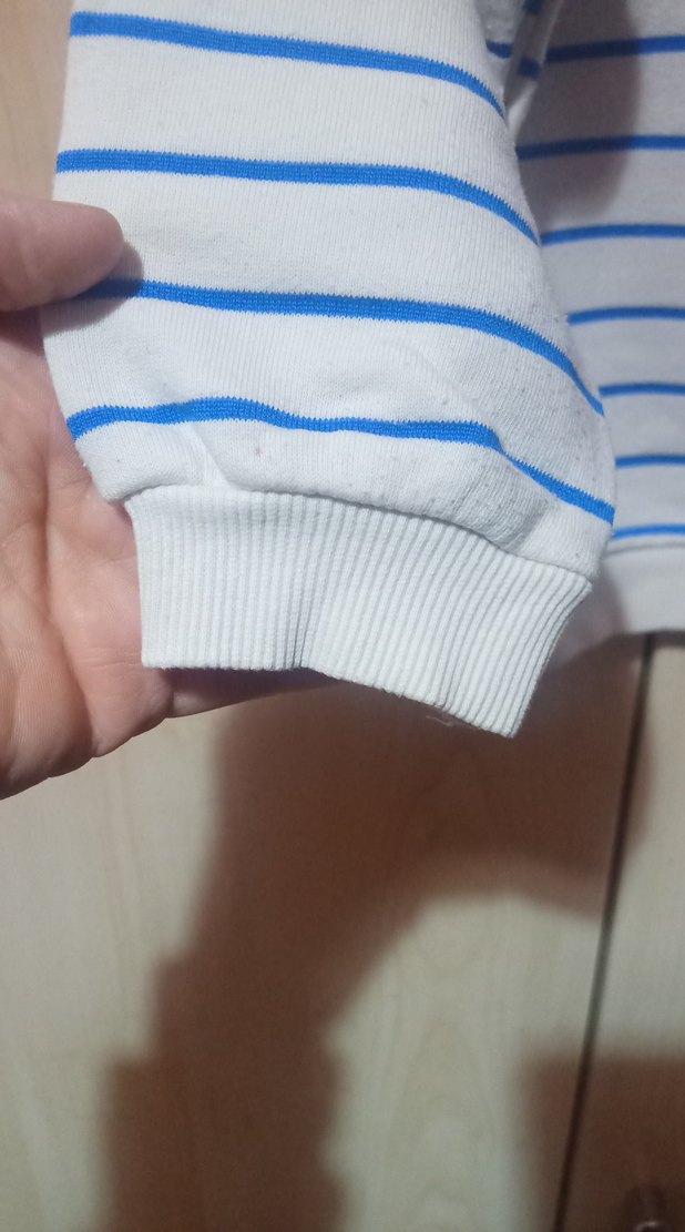 Kız Çocuk Beyaz Çizgili Sweatshirt - Görsel 5