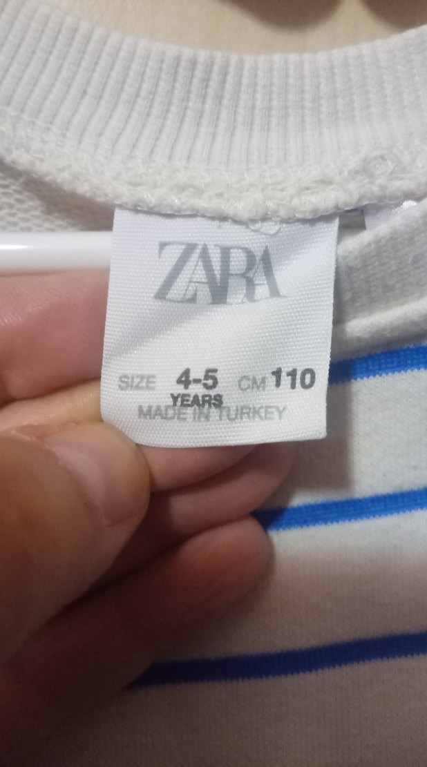 Kız Çocuk Beyaz Çizgili Sweatshirt - Görsel 4