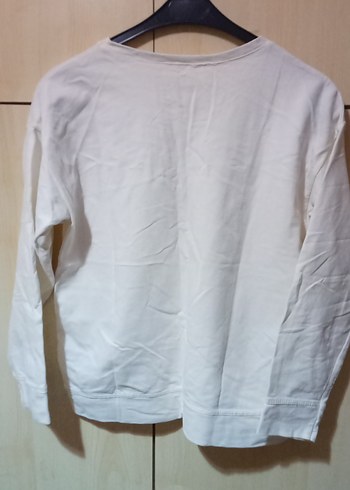 Baskılı Beyaz Kadın Sweatshirt - Görsel 5