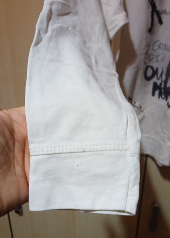 Baskılı Beyaz Kadın Sweatshirt - Görsel 3