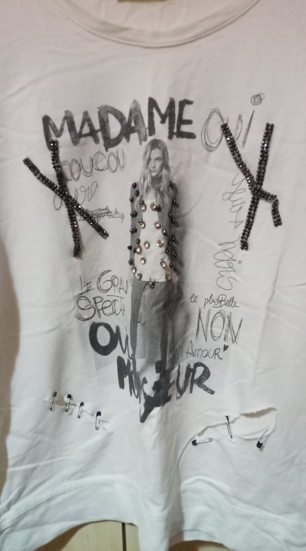 Baskılı Beyaz Kadın Sweatshirt - Görsel 2