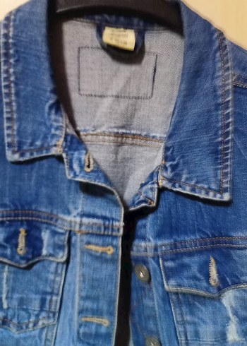 Kadın Mavi Kolsuz Kot Ceket - Görsel 7