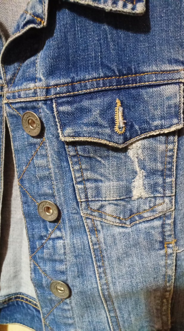 Kadın Mavi Kolsuz Kot Ceket - Görsel 4