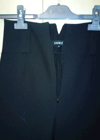 Siyah Midi Kumaş Kadın Pantolon - Görsel 6