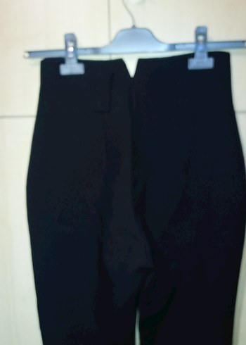 Siyah Midi Kumaş Kadın Pantolon - Görsel 4