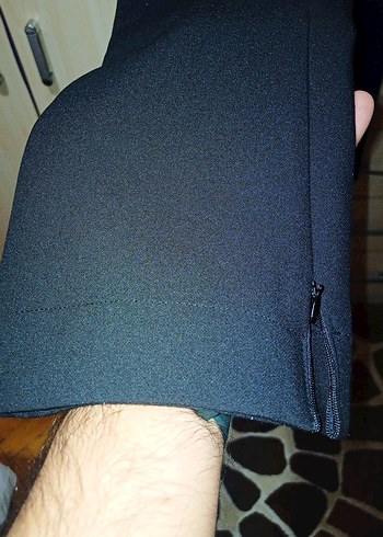 Siyah Midi Kumaş Kadın Pantolon - Görsel 3