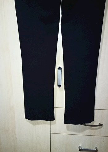 Siyah Midi Kumaş Kadın Pantolon - Görsel 5