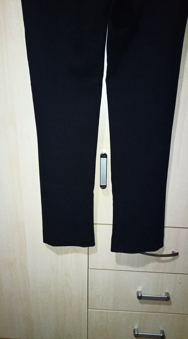 Siyah Midi Kumaş Kadın Pantolon - Görsel 5