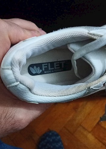 Beyaz Gri Kadın Dolgu Topuk Spor Ayakkabı - Görsel 5