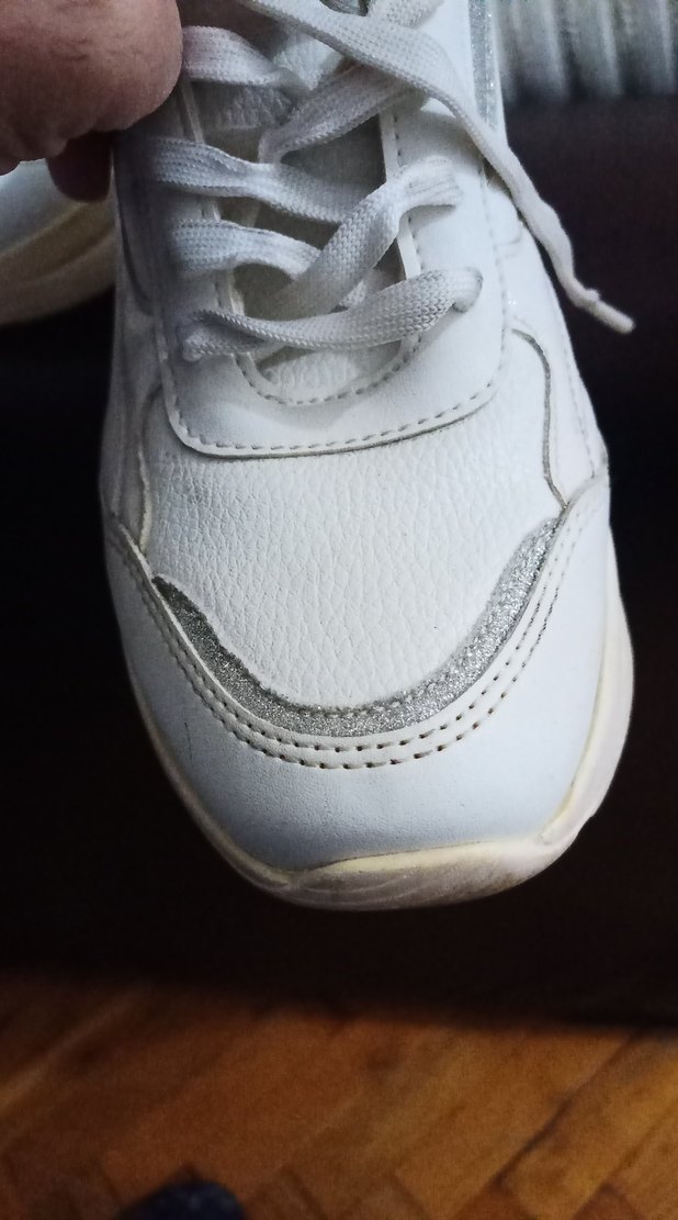 Beyaz Gri Kadın Dolgu Topuk Spor Ayakkabı - Görsel 3