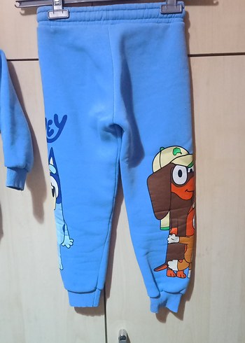 Renkli Baskılı Mavi Kız Eşofman Takımı - Görsel 5