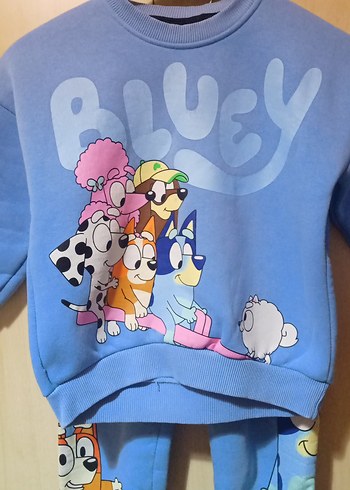 Renkli Baskılı Mavi Kız Eşofman Takımı - Görsel 2