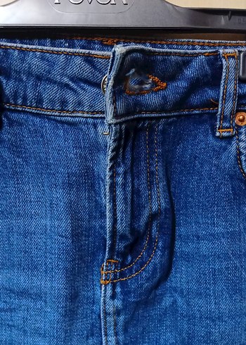 Koyu Mavi Kot Midi Etek - Görsel 3