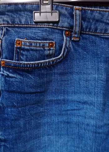 Koyu Mavi Kot Midi Etek - Görsel 2