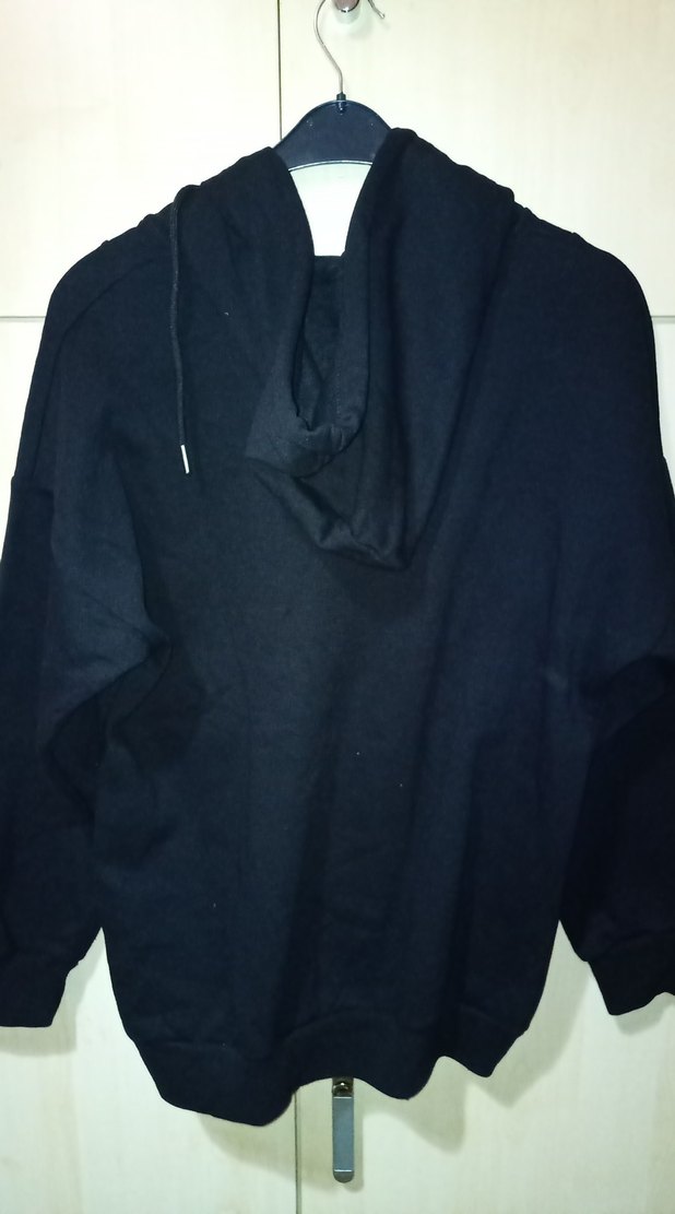 Kapüşonlu Fermuarlı Siyah Kadın Sweatshirt - Görsel 5