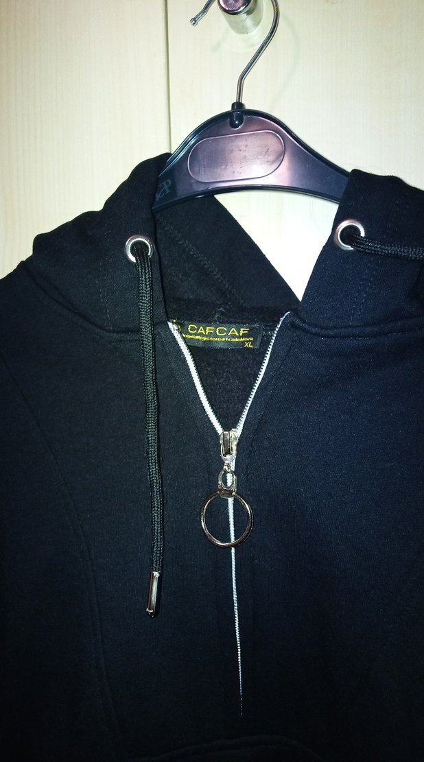 Kapüşonlu Fermuarlı Siyah Kadın Sweatshirt - Görsel 3