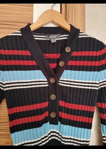 Primark Çizgili V Yaka Uzun Triko Elbise