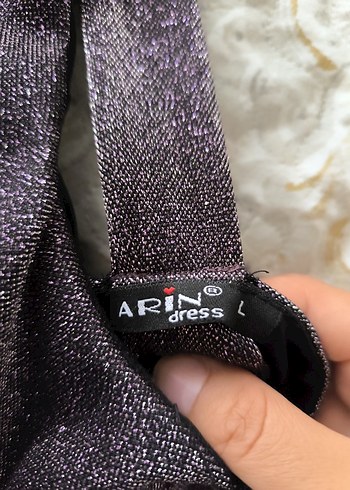 l Beden Tek Omuzlu simli Uzun Abiye Elbise