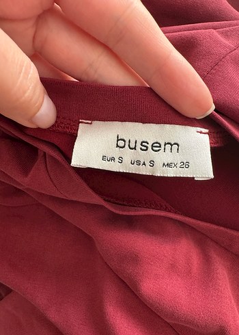 s Beden Bordo Midi Kadın Elbise, Rahat Kesim, Kısa Kollu