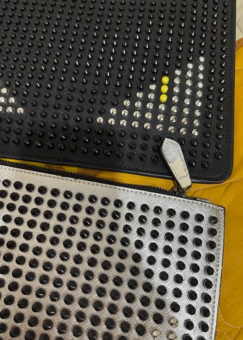 Beden çeşitli Renk Kadın Metal Taşlı Rock Punk Clutch Çanta
