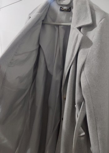 Gri Uzun Kadın Kaban - Görsel 6